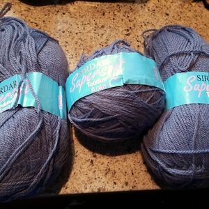 Group of 3 matching dye lots Sirdar super soft toddler Aran Yarn NWTS
